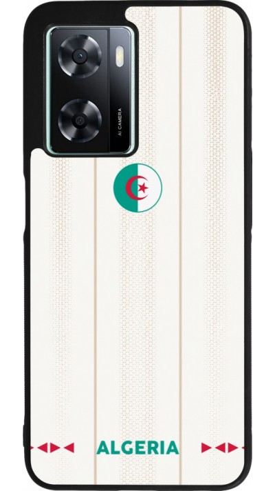 Coque OPPO A57 5G - Silicone rigide noir Maillot de football Algérie 2026 personnalisable