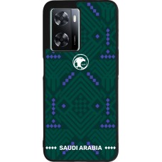 Coque OPPO A57 5G - Silicone rigide noir Maillot de football Arabie saoudite 2026 personnalisable
