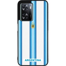 Coque OPPO A57 5G - Silicone rigide noir Maillot de football Argentine 2026 personnalisable