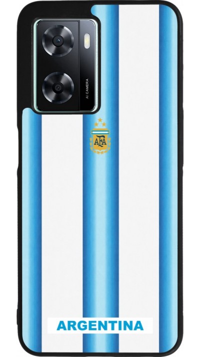 Coque OPPO A57 5G - Silicone rigide noir Maillot de football Argentine 2026 personnalisable