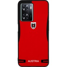 Coque OPPO A57 5G - Silicone rigide noir Maillot de football Autriche 2026 personnalisable