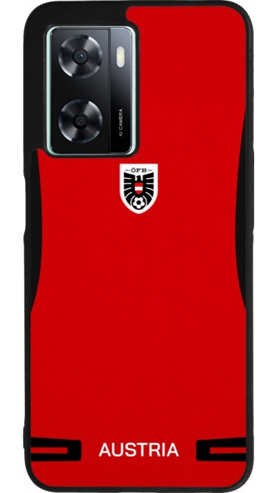 Coque OPPO A57 5G - Silicone rigide noir Maillot de football Autriche 2026 personnalisable