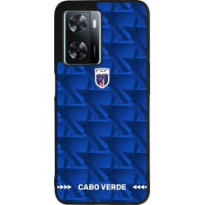 Coque OPPO A57 5G - Silicone rigide noir Maillot de football Cap-Vert 2026 personnalisable