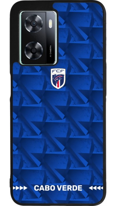 Coque OPPO A57 5G - Silicone rigide noir Maillot de football Cap-Vert 2026 personnalisable