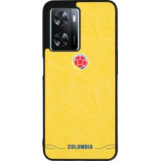 Coque OPPO A57 5G - Silicone rigide noir Maillot de football Colombie 2026 personnalisable