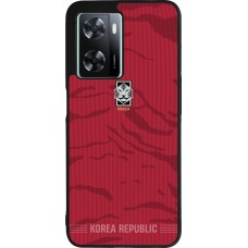 Coque OPPO A57 5G - Silicone rigide noir Maillot de football Corée du Sud 2026 personnalisable