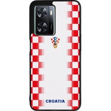 Coque OPPO A57 5G - Silicone rigide noir Maillot de football Croatie 2026 personnalisable
