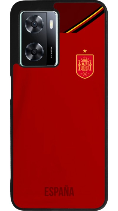 OPPO A57 5G Case Hülle - Silikon schwarz Spanien 2022 personalisierbares Fußballtrikot
