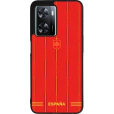Coque OPPO A57 5G - Silicone rigide noir Maillot de football Espagne 2026 personnalisable
