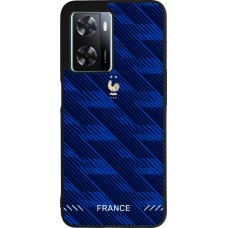 Coque OPPO A57 5G - Silicone rigide noir Maillot de football France 2026 personnalisable