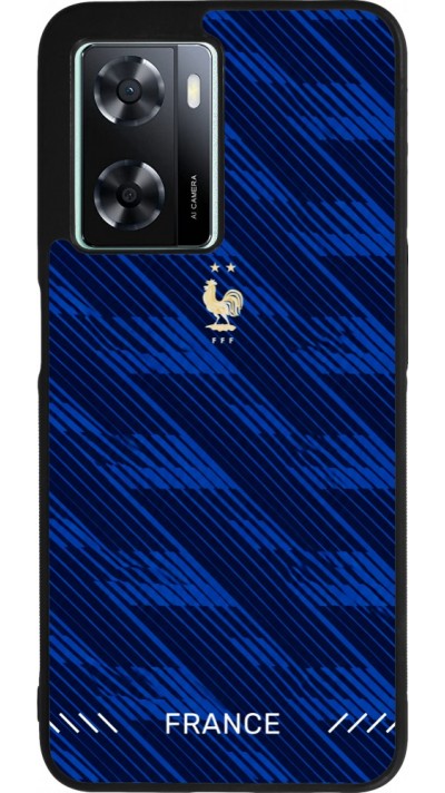 Coque OPPO A57 5G - Silicone rigide noir Maillot de football France 2026 personnalisable