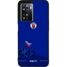 Coque OPPO A57 5G - Silicone rigide noir Maillot de football Haiti 2026 personnalisable