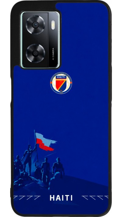 Coque OPPO A57 5G - Silicone rigide noir Maillot de football Haiti 2026 personnalisable