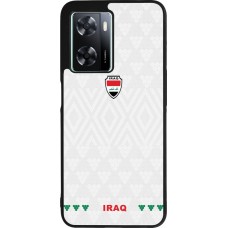 Coque OPPO A57 5G - Silicone rigide noir Maillot de football Irak 2026 personnalisable