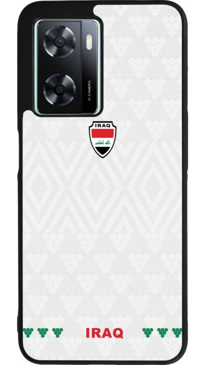 Coque OPPO A57 5G - Silicone rigide noir Maillot de football Irak 2026 personnalisable
