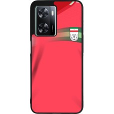 Coque OPPO A57 5G - Silicone rigide noir Maillot de football Iran 2022 personnalisable