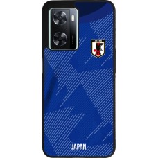 Coque OPPO A57 5G - Silicone rigide noir Maillot de football Japon 2022 personnalisable