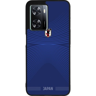 Coque OPPO A57 5G - Silicone rigide noir Maillot de football Japon 2026 personnalisable