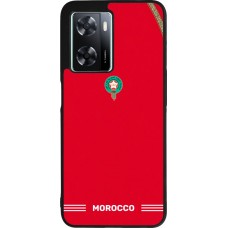 Coque OPPO A57 5G - Silicone rigide noir Maillot de football Maroc 2026 personnalisable