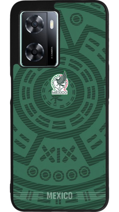 Coque OPPO A57 5G - Silicone rigide noir Maillot de football Mexique 2026 personnalisable
