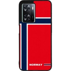 Coque OPPO A57 5G - Silicone rigide noir Maillot de football Norvège 2026 personnalisable