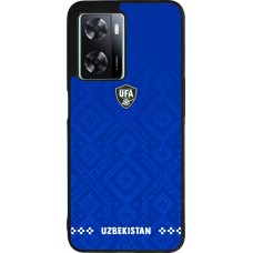 Coque OPPO A57 5G - Silicone rigide noir Maillot de football Ouzbékistan 2026 personnalisable