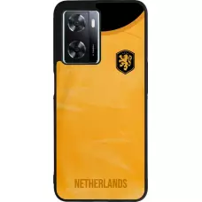 Coque OPPO A57 5G - Silicone rigide noir Maillot de football Pays-Bas 2022 personnalisable