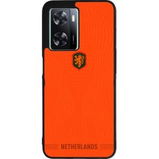 Coque OPPO A57 5G - Silicone rigide noir Maillot de football Pays-Bas 2026 personnalisable