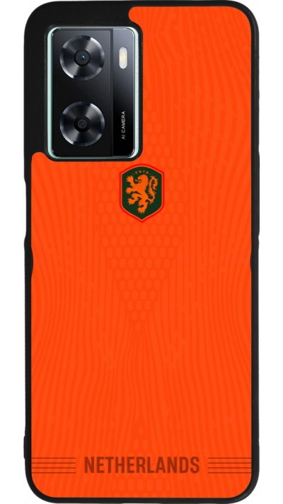 Coque OPPO A57 5G - Silicone rigide noir Maillot de football Pays-Bas 2026 personnalisable