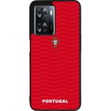 Coque OPPO A57 5G - Silicone rigide noir Maillot de football Portugal 2026 personnalisable