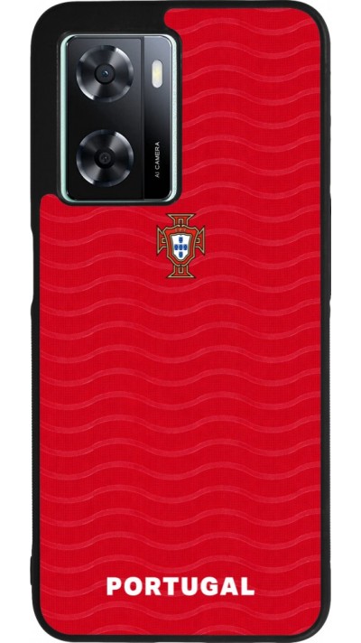 Coque OPPO A57 5G - Silicone rigide noir Maillot de football Portugal 2026 personnalisable