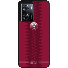 Coque OPPO A57 5G - Silicone rigide noir Maillot de football Qatar 2026 personnalisable