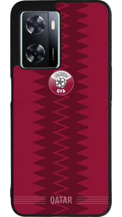 Coque OPPO A57 5G - Silicone rigide noir Maillot de football Qatar 2026 personnalisable