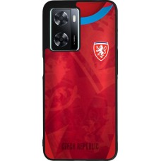 Coque OPPO A57 5G - Silicone rigide noir Maillot de football République Tchèque personnalisable