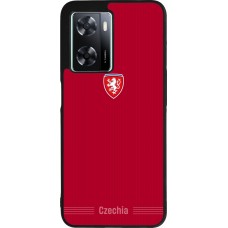 Coque OPPO A57 5G - Silicone rigide noir Maillot de football Répuplique Tchèque 2026 personnalisable