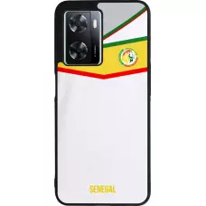 Coque OPPO A57 5G - Silicone rigide noir Maillot de football Senegal 2022 personnalisable