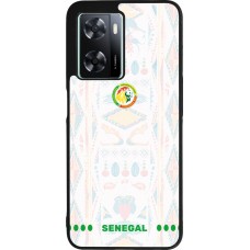 Coque OPPO A57 5G - Silicone rigide noir Maillot de football Sénégal 2026 personnalisable