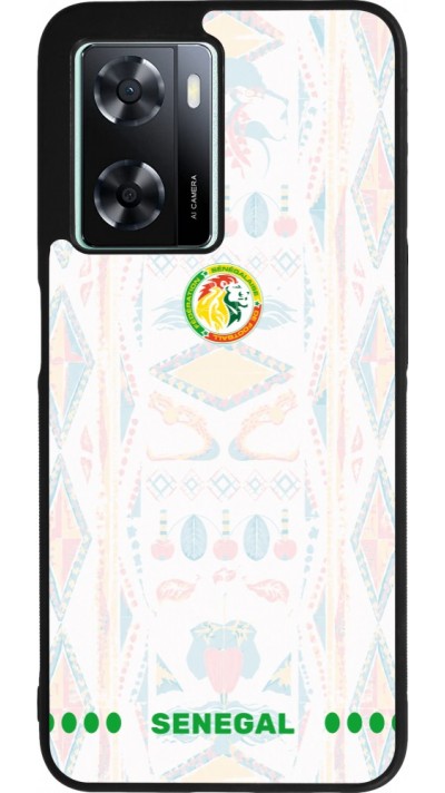 Coque OPPO A57 5G - Silicone rigide noir Maillot de football Sénégal 2026 personnalisable