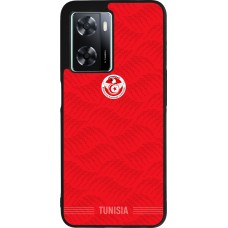 Coque OPPO A57 5G - Silicone rigide noir Maillot de football Tunisie 2026 personnalisable