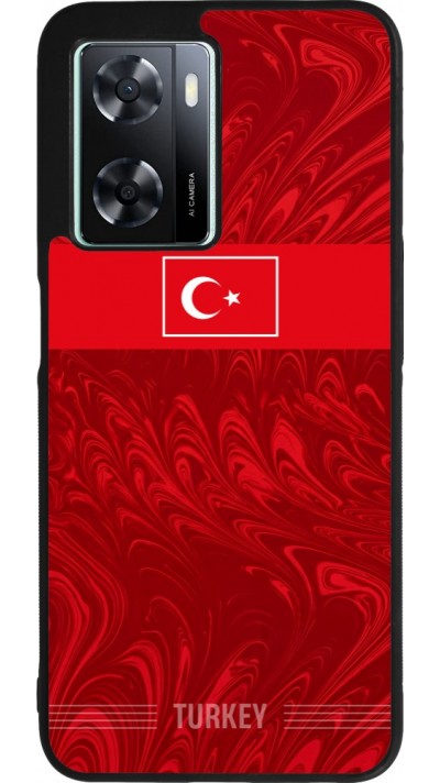 OPPO A57 5G Case Hülle - Silikon schwarz Türkei 2026 personalisierbares Fussballtrikot