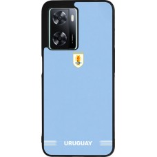 Coque OPPO A57 5G - Silicone rigide noir Maillot de football Uruguay 2026 personnalisable