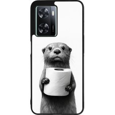 OPPO A57 5G Case Hülle - Silikon schwarz Otter Toilettenpapier