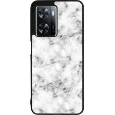 OPPO A57 5G Case Hülle - Silikon schwarz Marble 01