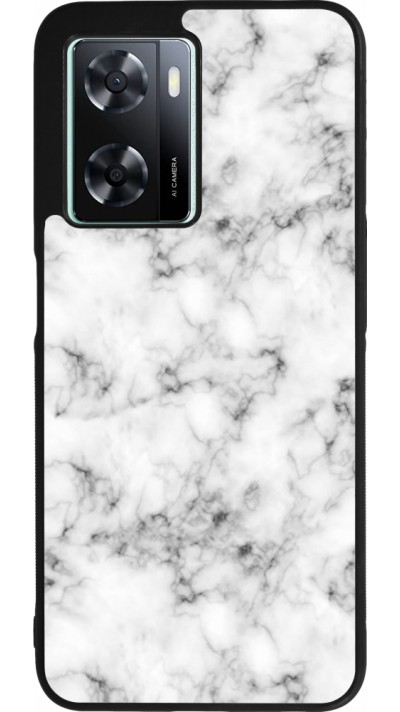 Coque OPPO A57 5G - Silicone rigide noir Marble 01