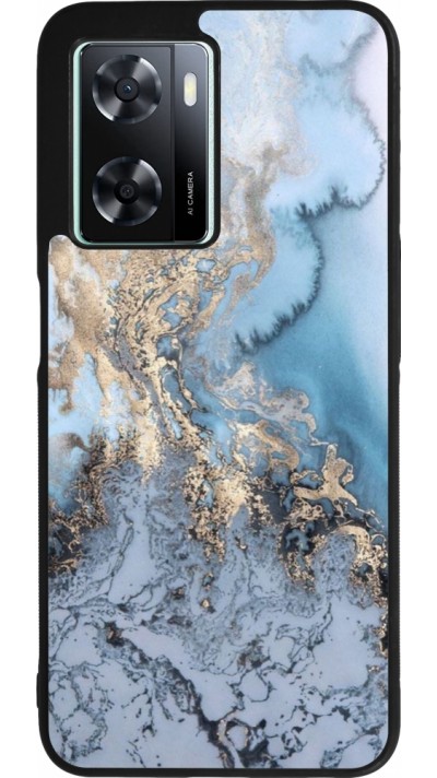 Coque OPPO A57 5G - Silicone rigide noir Marble 04