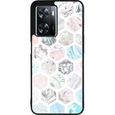 Coque OPPO A57 5G - Silicone rigide noir Marble Everything
