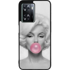 Coque OPPO A57 5G - Silicone rigide noir Marilyn Bubble