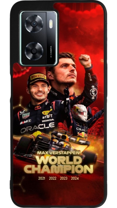Coque OPPO A57 5G - Silicone rigide noir Max Verstappen Champion 2023
