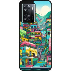 Coque OPPO A57 5G - Silicone rigide noir Medellin Comuna 13 Art