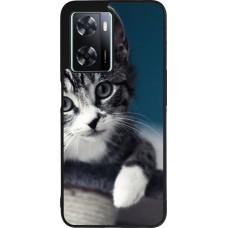 Coque OPPO A57 5G - Silicone rigide noir Meow 23